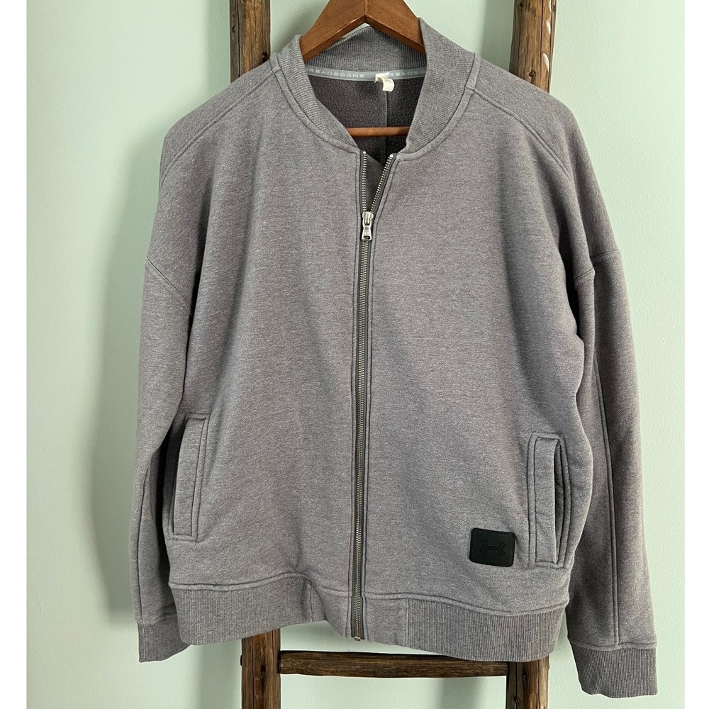 Under Armour Full Zip Jacket Athletic Warm Up Pockets Gray‎ Size S